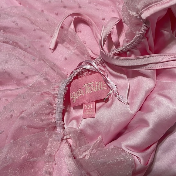 Womens Dolls Kill Baby Pink Sugar Thrillz Babydoll Dress New With Tags size XXL - Picture 4 of 4